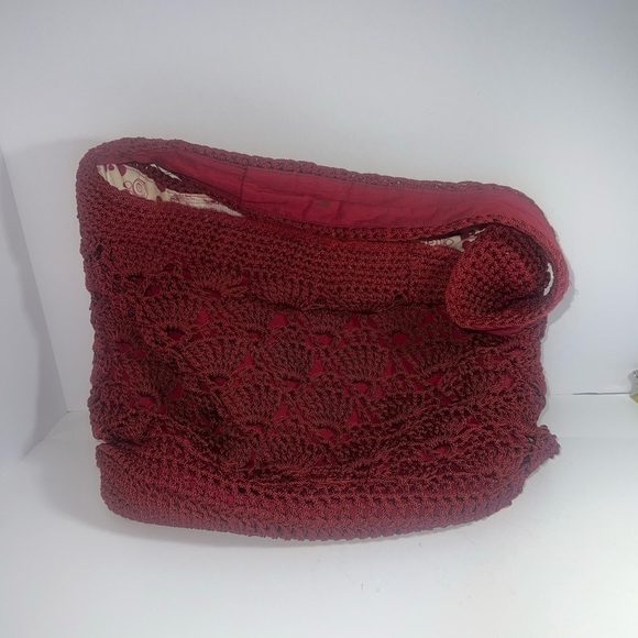 Hand made crochet Burgundy bag y2k boho - Picture 2 of 14